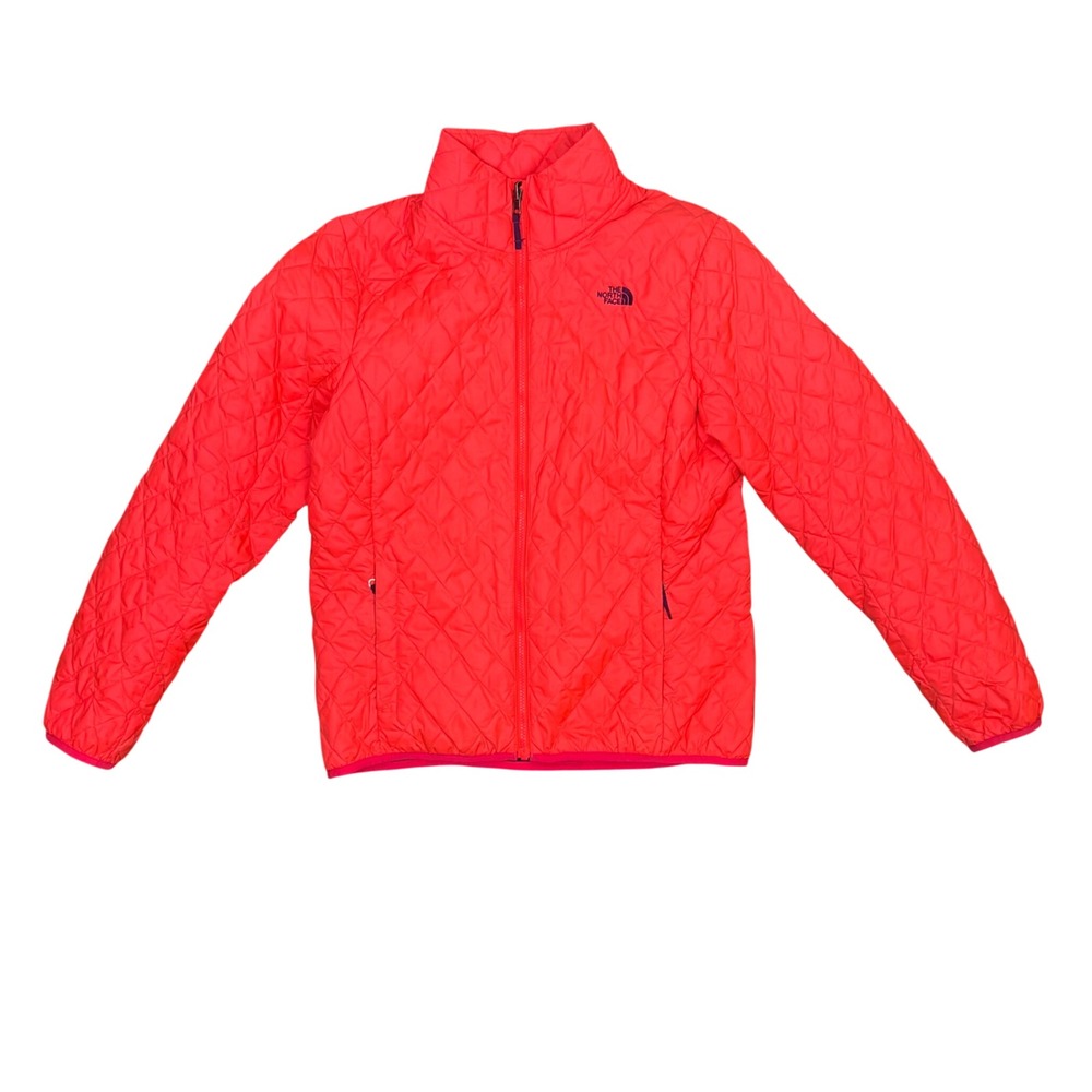 The North Face Womens‎ Quilted Puffer Jacket Neon Coral Purple Lightweight Large